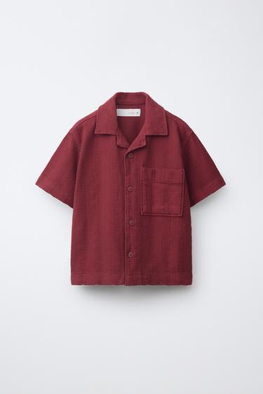 RUSTIC TEXTURED SHIRT - Burgundy by Zara