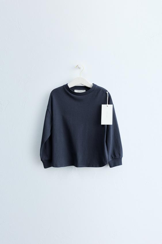 Zaras ZARA TIMELESS – ENKEL T-SHIRT MED MUDDAR - Blå - Bild 0