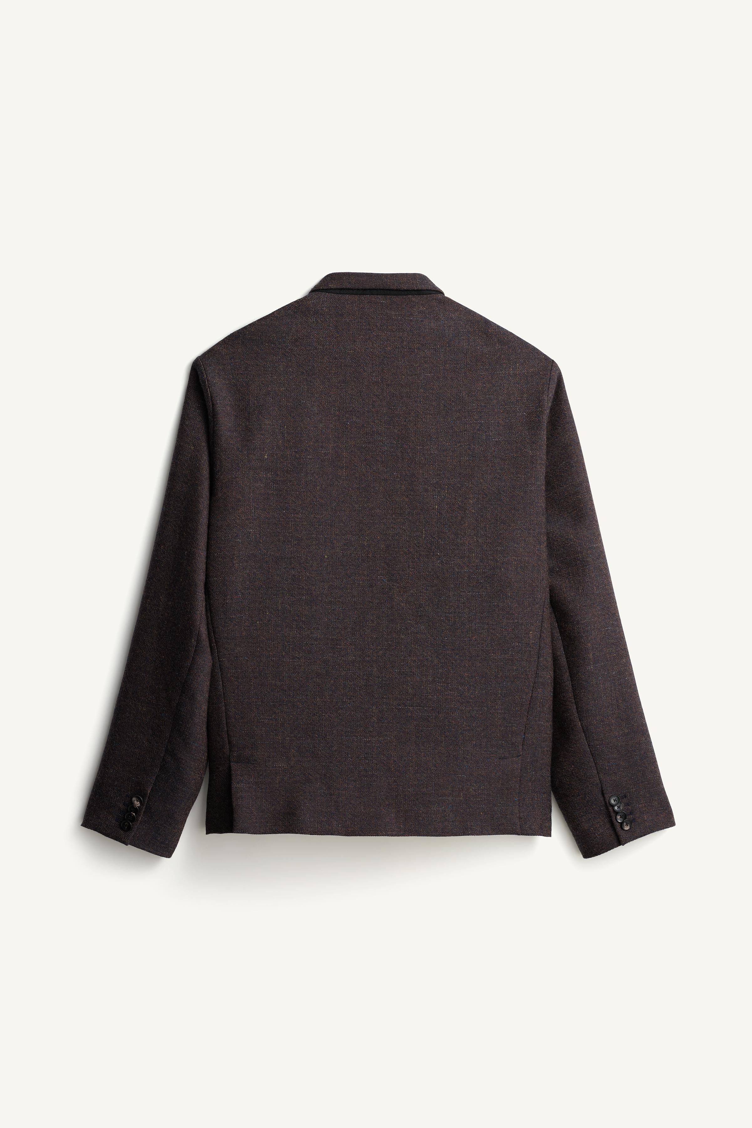 VESTE DE COSTUME CROISÉE STRUCTURÉE EN MÉLANGE LAINE
