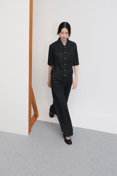 DENIM JACKET WITH POCKETS ZW COLLECTION - Blue by Zara