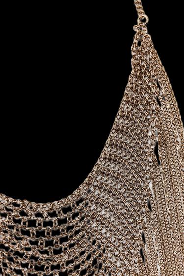 Zara FRINGED BIB NECKLACE - Golden
