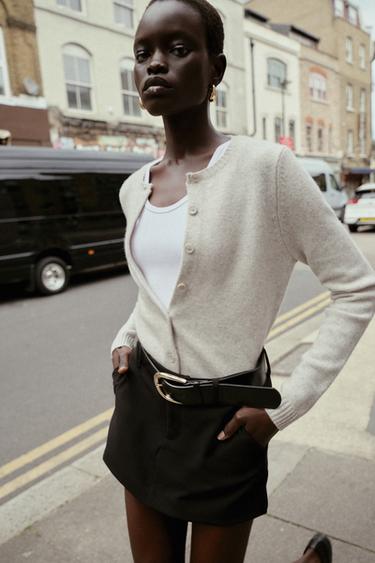 100% WOOL BASIC JACKET - Sand / Marl by Zara