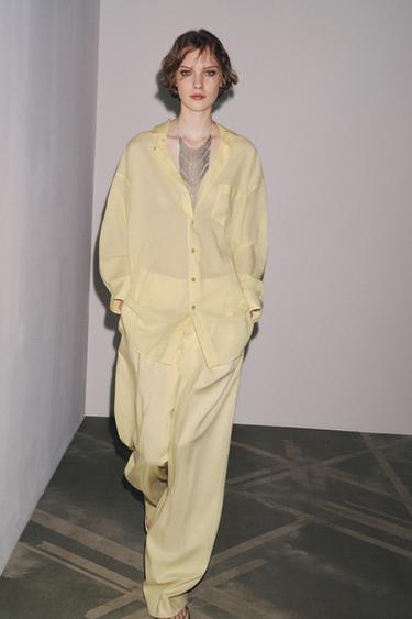 ZW COLLECTION OVERSIZE SHIRT - Yellow by Zara