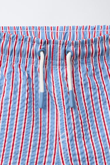 1-6 YEARS / STRIPED SWIM SHORTS - Red by Zara - Image 2