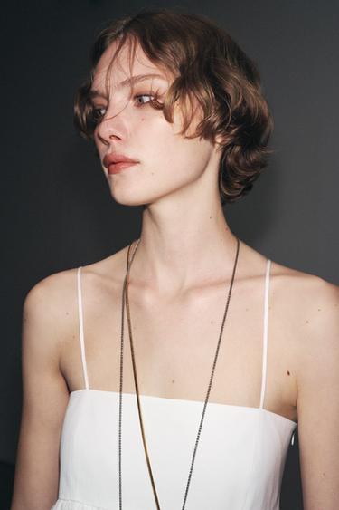 ZW COLLECTION LONG STRAPPY DRESS - Oyster-white by Zara - Image 3