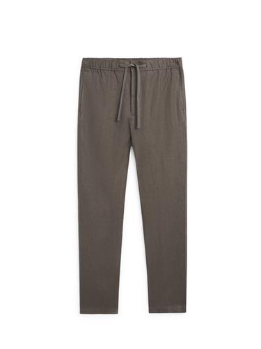 Zara Linen jogger fit trousers - Dark salmon
