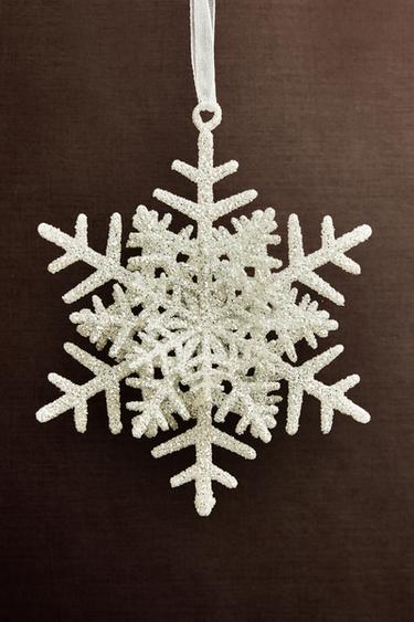 SNOWFLAKE CHRISTMAS TREE DECORATION - Silver by Zara