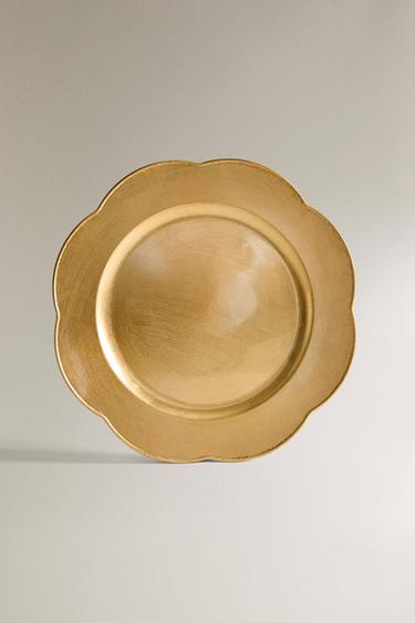 PLAIN SCALLOPED CHRISTMAS SERVICE PLATE - Gold by Zara - Image 0