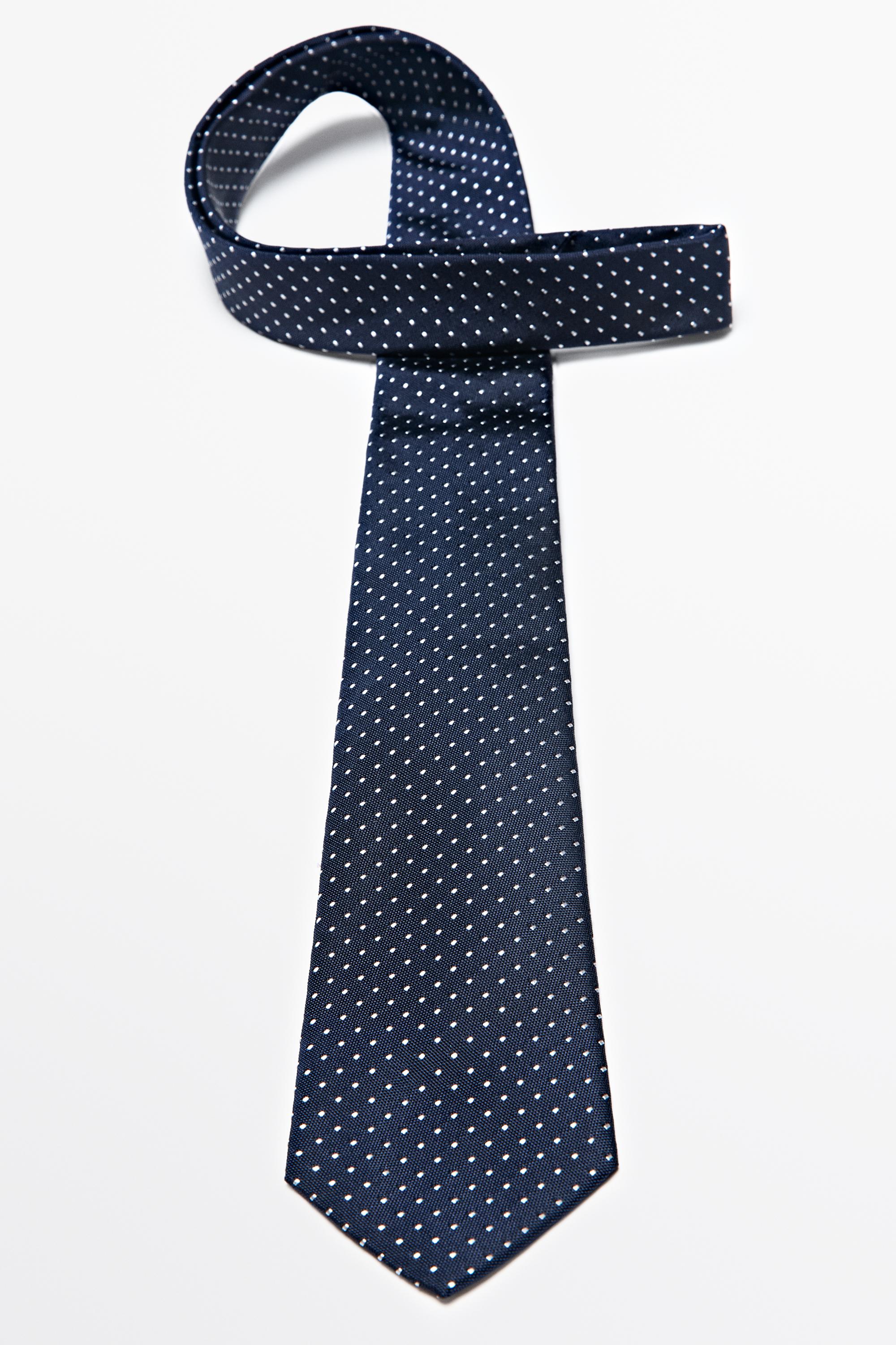 100% silk polka dot tie