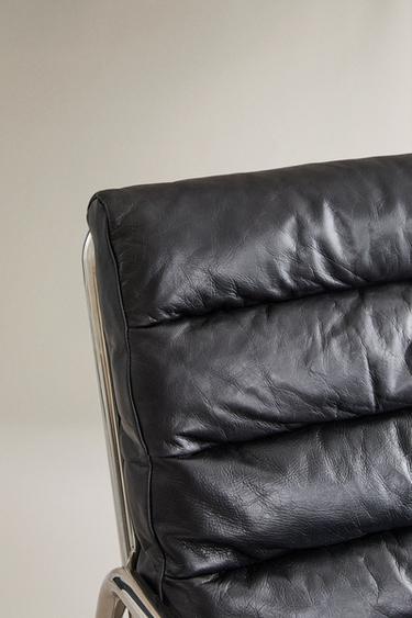 FAUTEUIL CUIR ET ACIER INOXYDABLE - Noir de Zara - Image 3