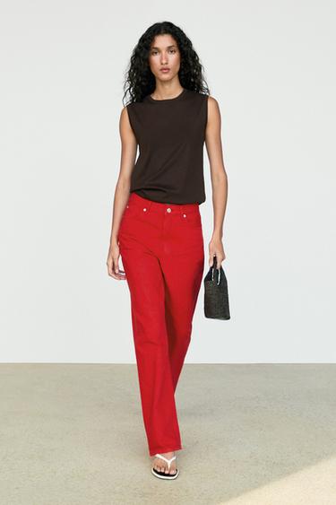 Zara 100% cotton sleeveless top - Brown - Image 0
