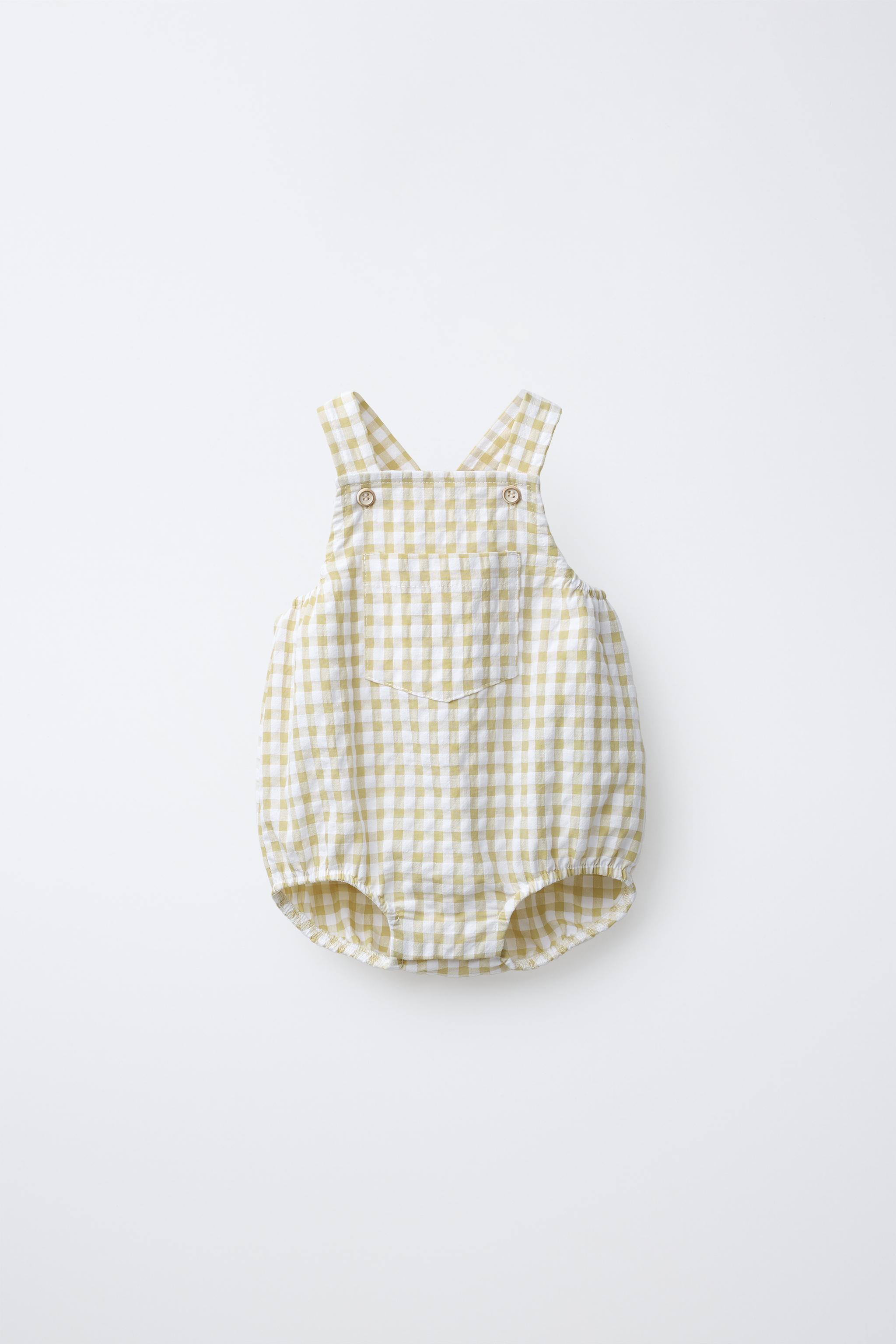 GINGHAM ROMPER - Light green | ZARA Canada