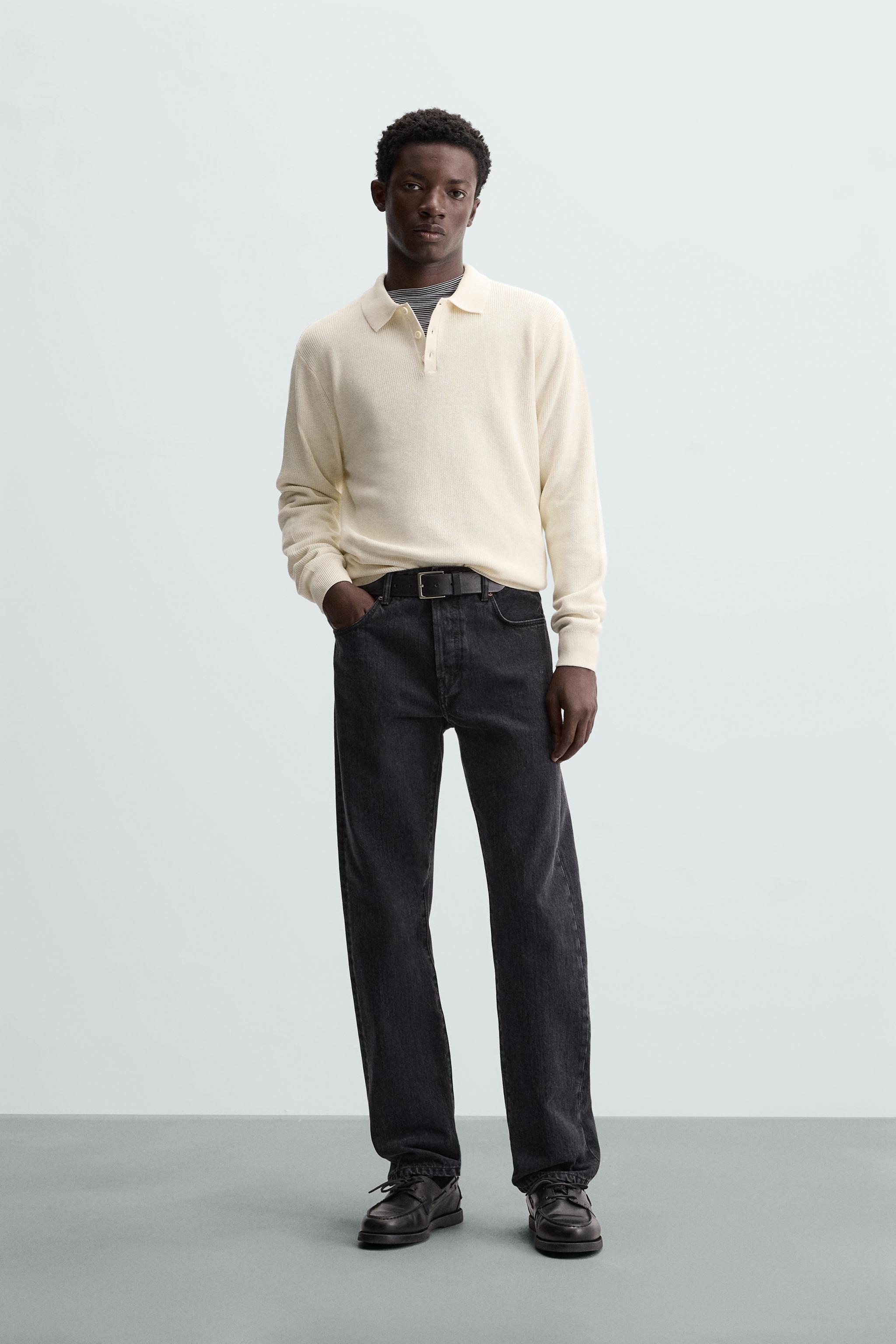 PEARL KNIT POLO SHIRT - Grey marl | ZARA New Zealand