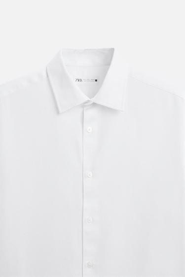 CHEMISE À TEXTURE ENTRETIEN FACILE - Blanc de Zara - Image 7