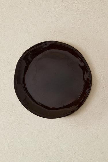 STONEWARE DESSERT PLATE - Brown by Zara