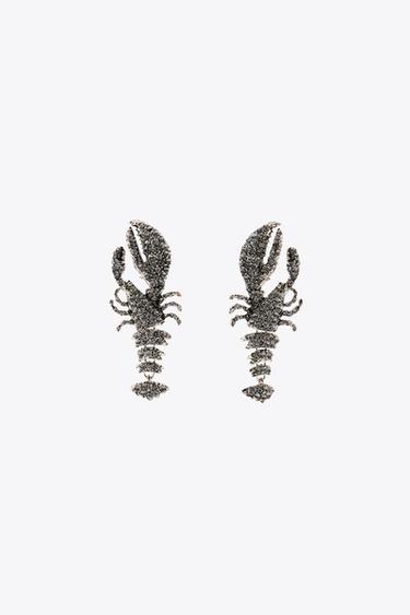 OHRRINGE LANGUSTE GLITZERND - Anthrazit von Zara