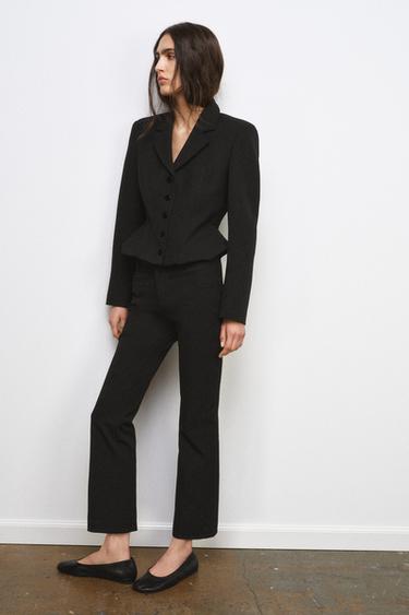 ENSEMBLE BLAZER ET PANTALON CAPRI ZW COLLECTION - Groseille de Zara - Image 6