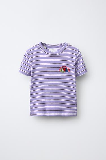 FRUIT OF THE LOOM™ STRIPED T-SHIRT — Purple 1
