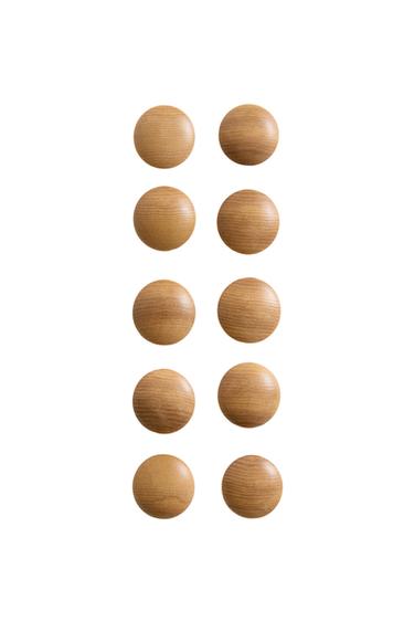 PACK OF WOODEN MAGNETS (PACK OF 10) - Light beige by Zara