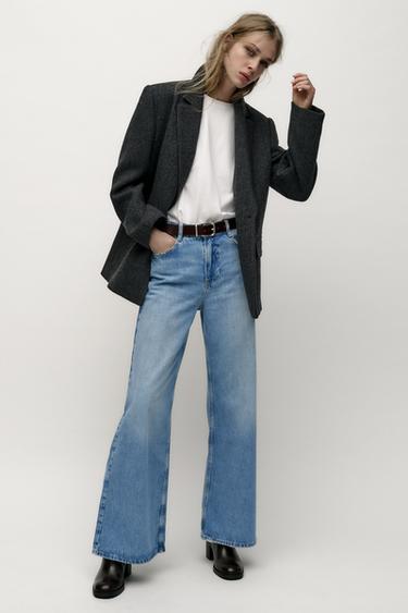 Zara Z1975 HIGH RISE WIDE LEG LONG LENGTH JEANS - Light blue - Image 0