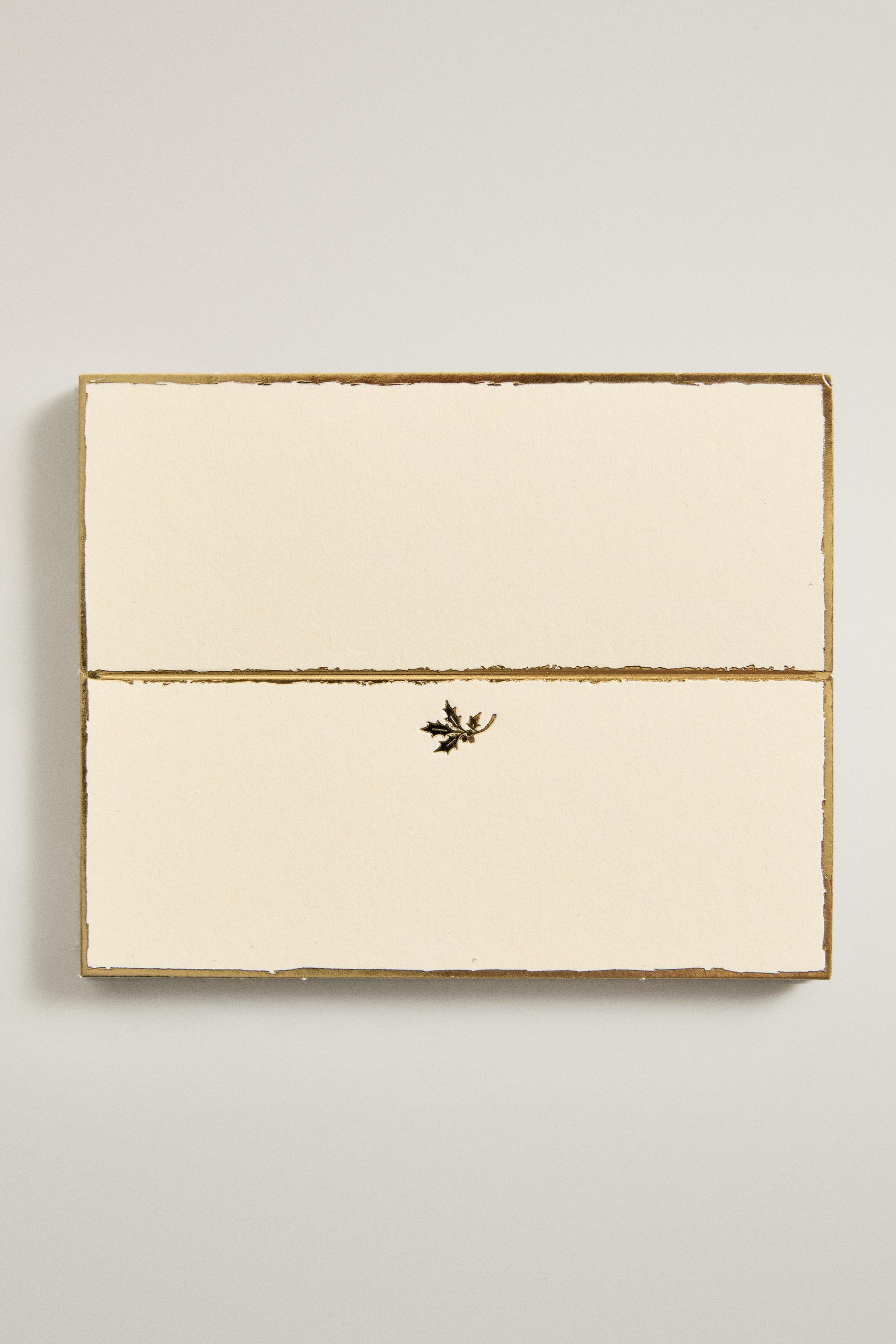MARQUE-PLACE RECTANGULAIRE PAPIER FILET DORÉ NOËL (LOT DE 12)