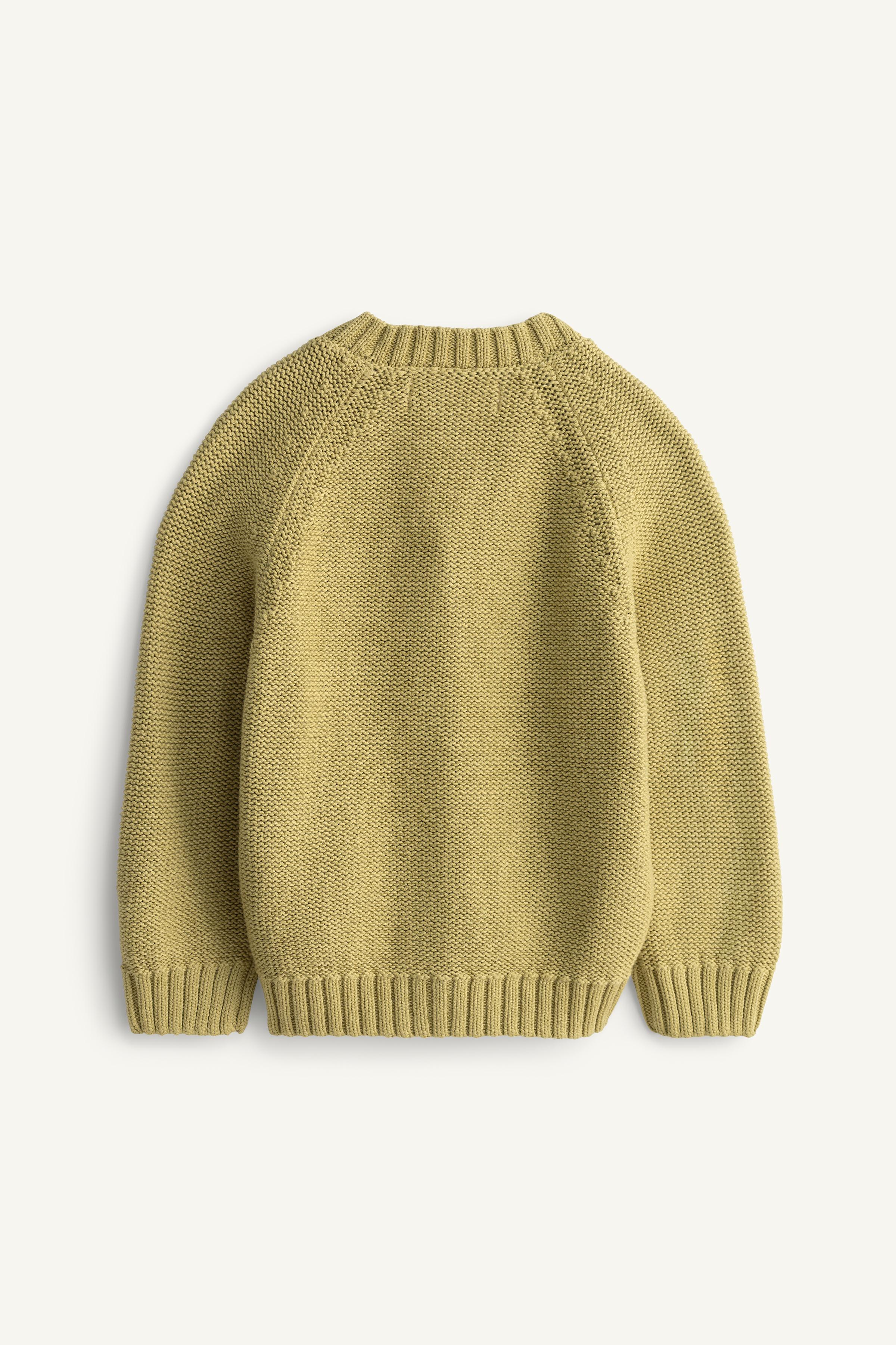 LIMITED EDITION EMBROIDERED TOPSTITCH KNIT CARDIGAN - Washed green