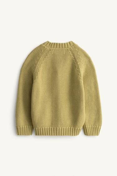 GILET EN MAILLE SURPIQÛRES BRODÉES ÉDITION LIMITÉE - vert délavé de Zara - Image 5