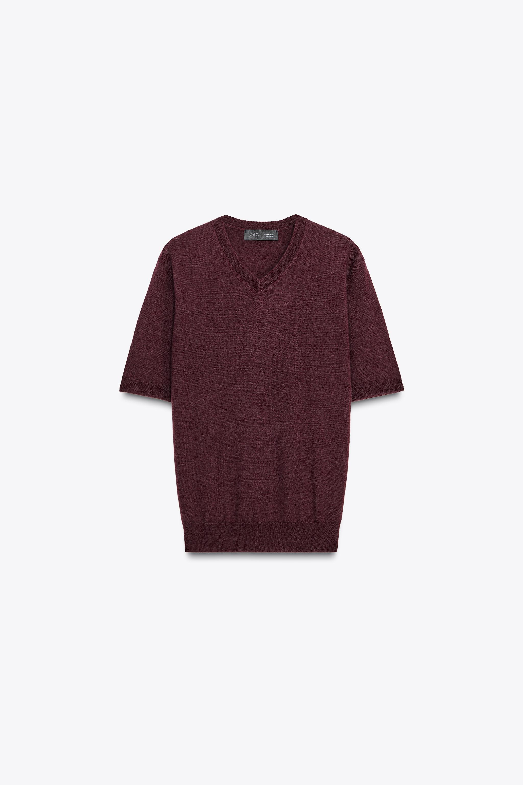 PULL EN MAILLE 100% LAINE MANCHES COURTES