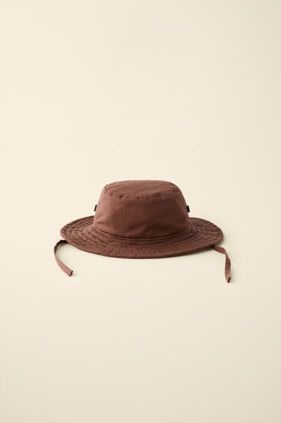 Zara CREATED BY CARAMEL LONDON X ZARA BUCKET HAT - Brown - Image 0