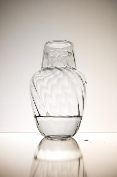 STRIPED BOTTLE AND TUMBLER SET (SET OF 2) - Transparent by Zara