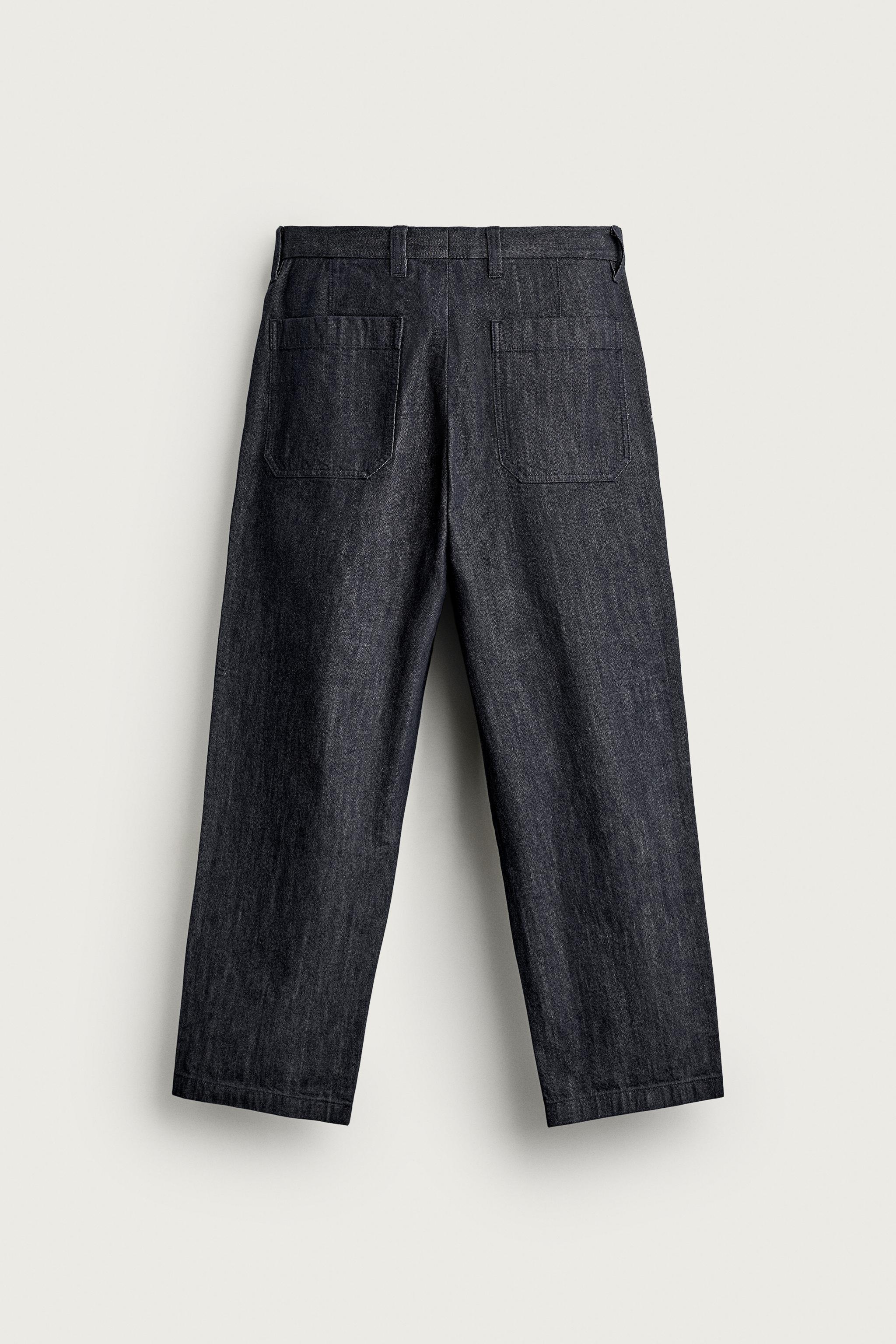 PLEATED DENIM CHINO PANTS