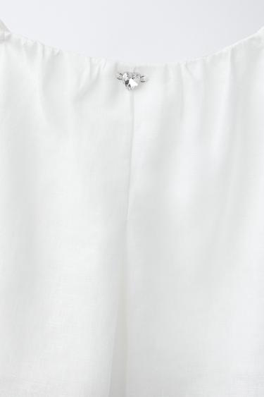 TOP LIN CŒUR BIJOU - Blanc de Zara - Image 2