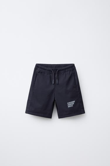 FUNKTIONS-BERMUDASHORTS MIT SCHRIFTZUG - Anthrazit von Zara - Bild 0