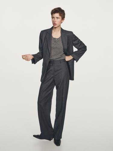 Zara 100% wool flannel suit trousers - Gray