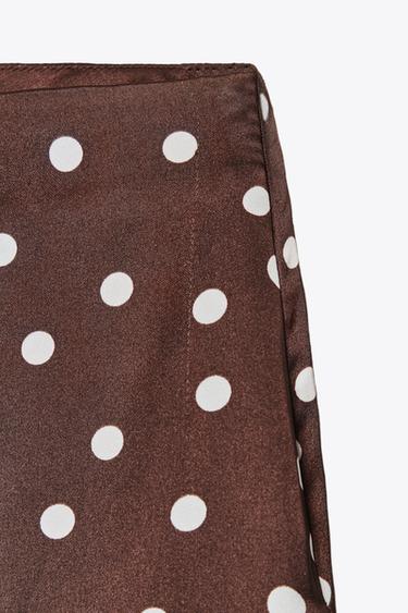PANTALON SATINÉ TAILLE HAUTE - Marron / Écru de Zara - Image 5