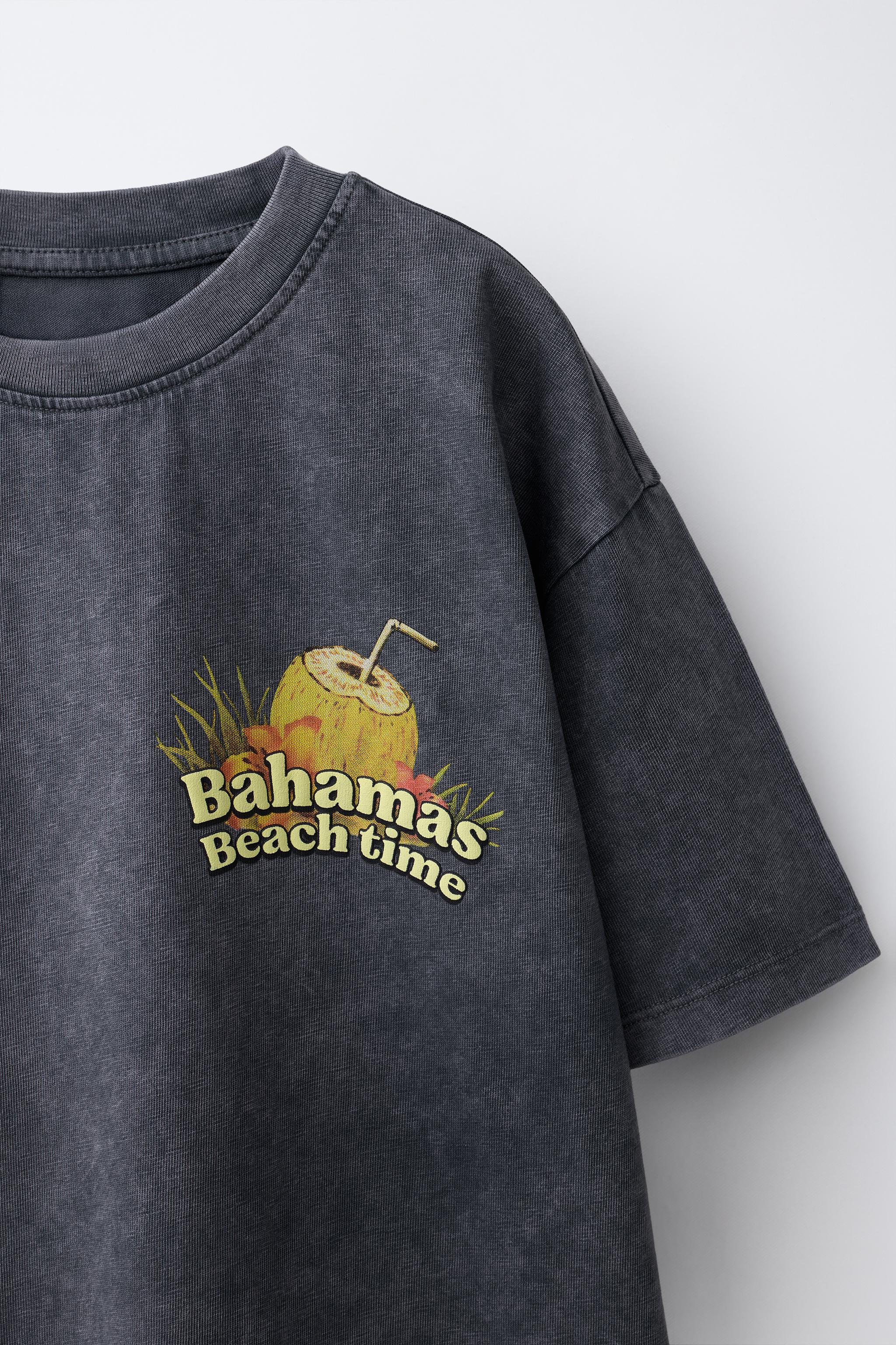 T-SHIRT TEINT EN PIÈCE IMPRIMÉ