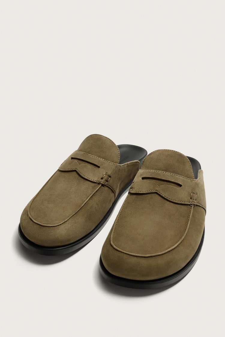 Mocasines tipo clog de cuero 5