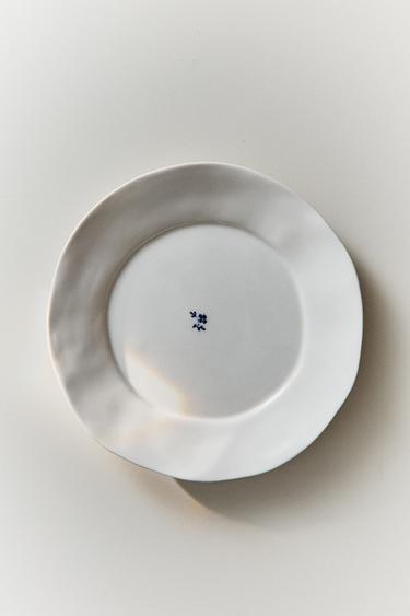 ASSIETTE PLATE PORCELAINE FLORALE - Blanc / Bleu marine de Zara - Image 5