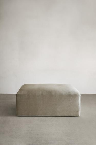 WASHED LINEN POUF - Світло-бежевий Zara