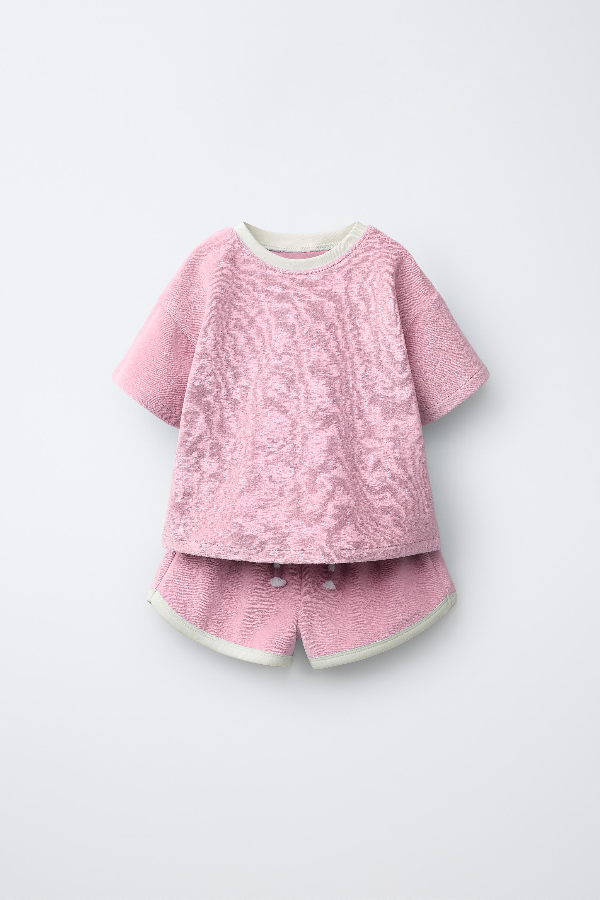 SOLID TOWEL EFFECT T-SHIRT AND BERMUDA SET