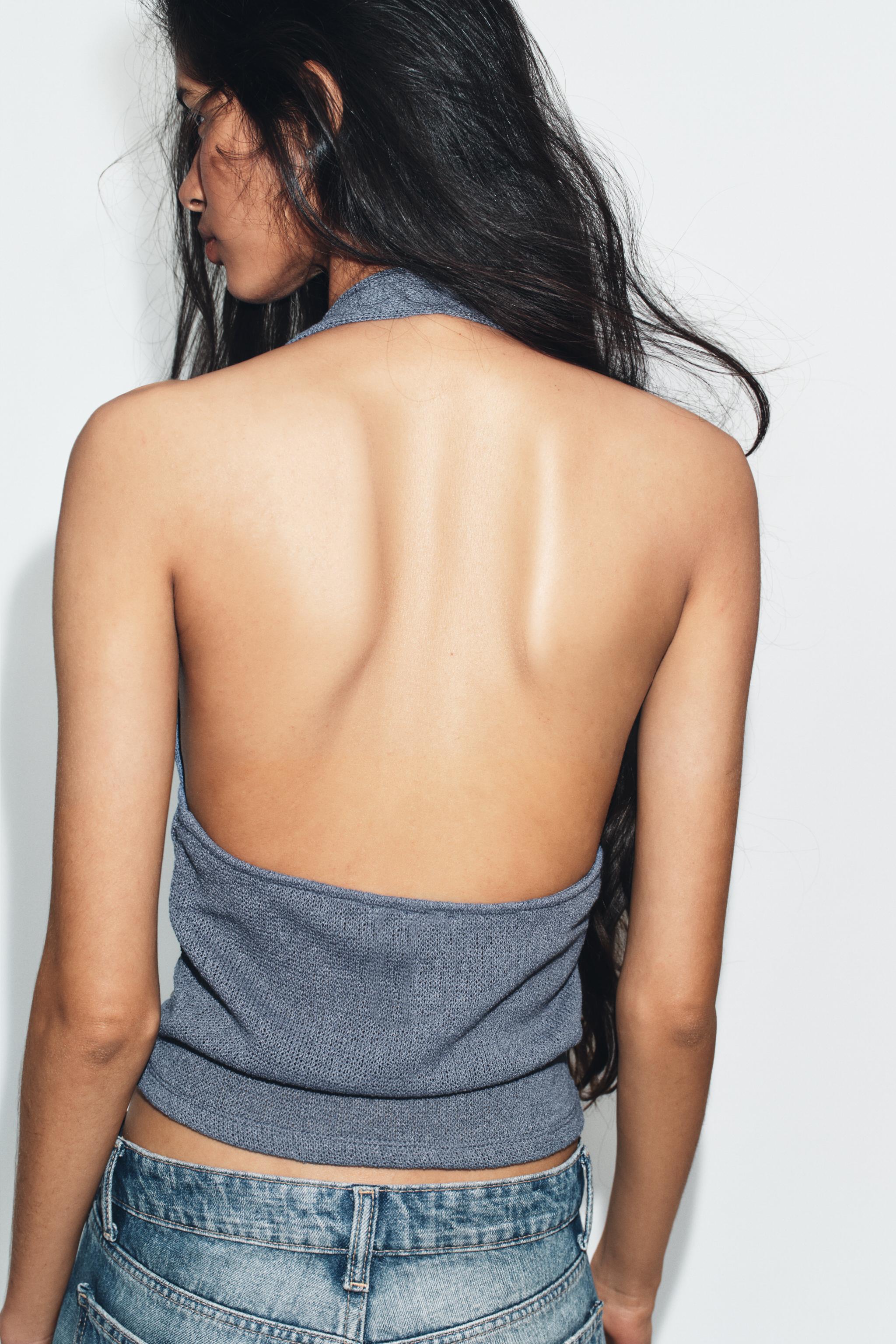 RUSTIC BEADED HALTER TOP