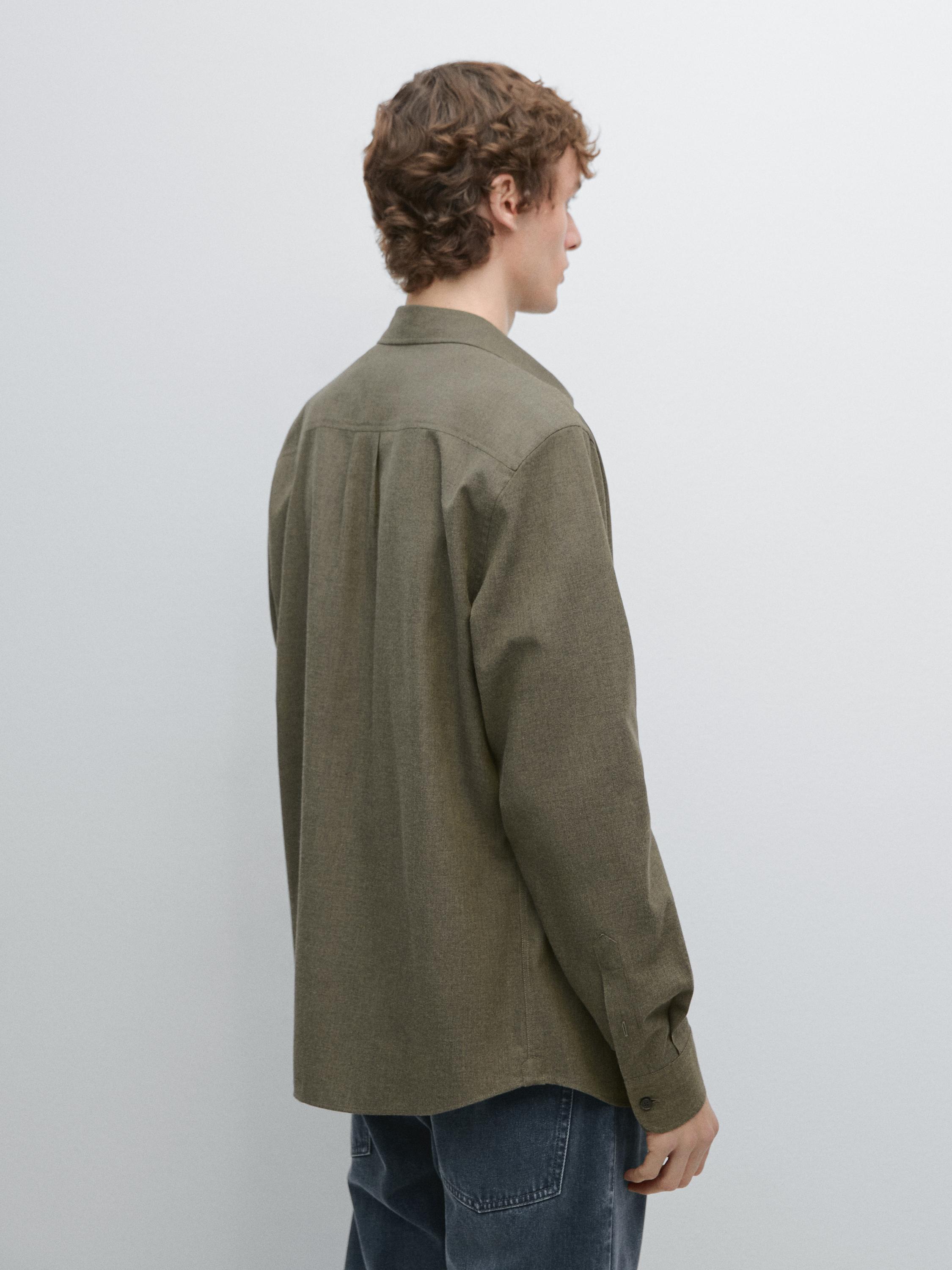 Regular fit melange shirt