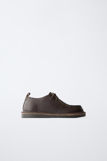 LEATHER SHOES - Brown by Zara