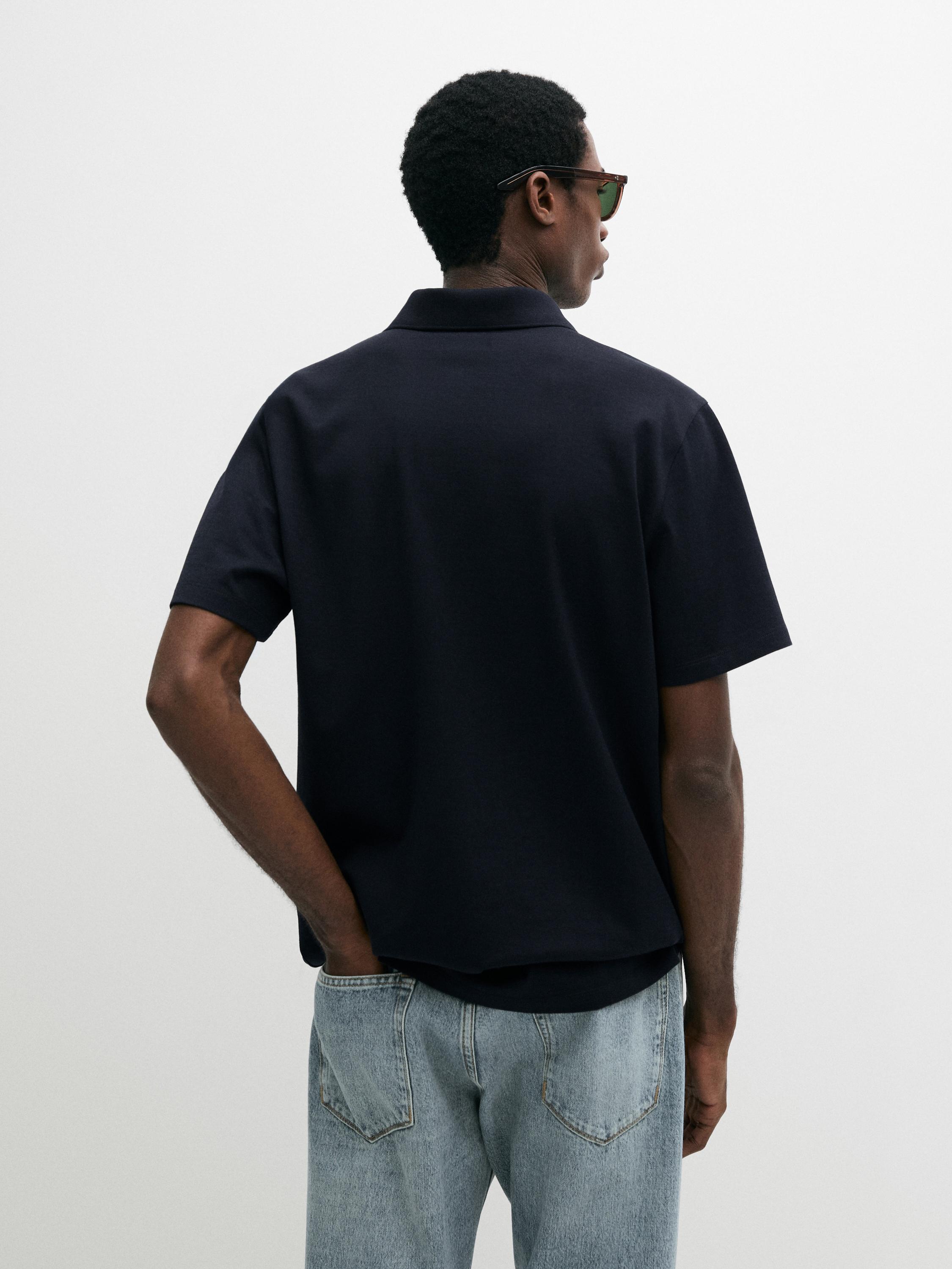 Polo en coton à col V