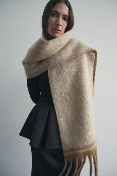FRINGED SCARF - Sand by Zara - Image 0
