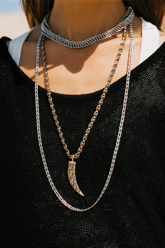 PACK OF 4 HORN AND STAR NECKLACES - Gold / Silver by Zara - Image 1