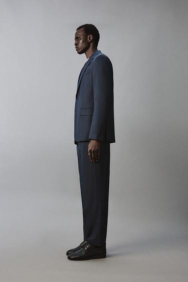 PANTALON DE COSTUME À CARREAUX - Bleu de Zara - Image 3