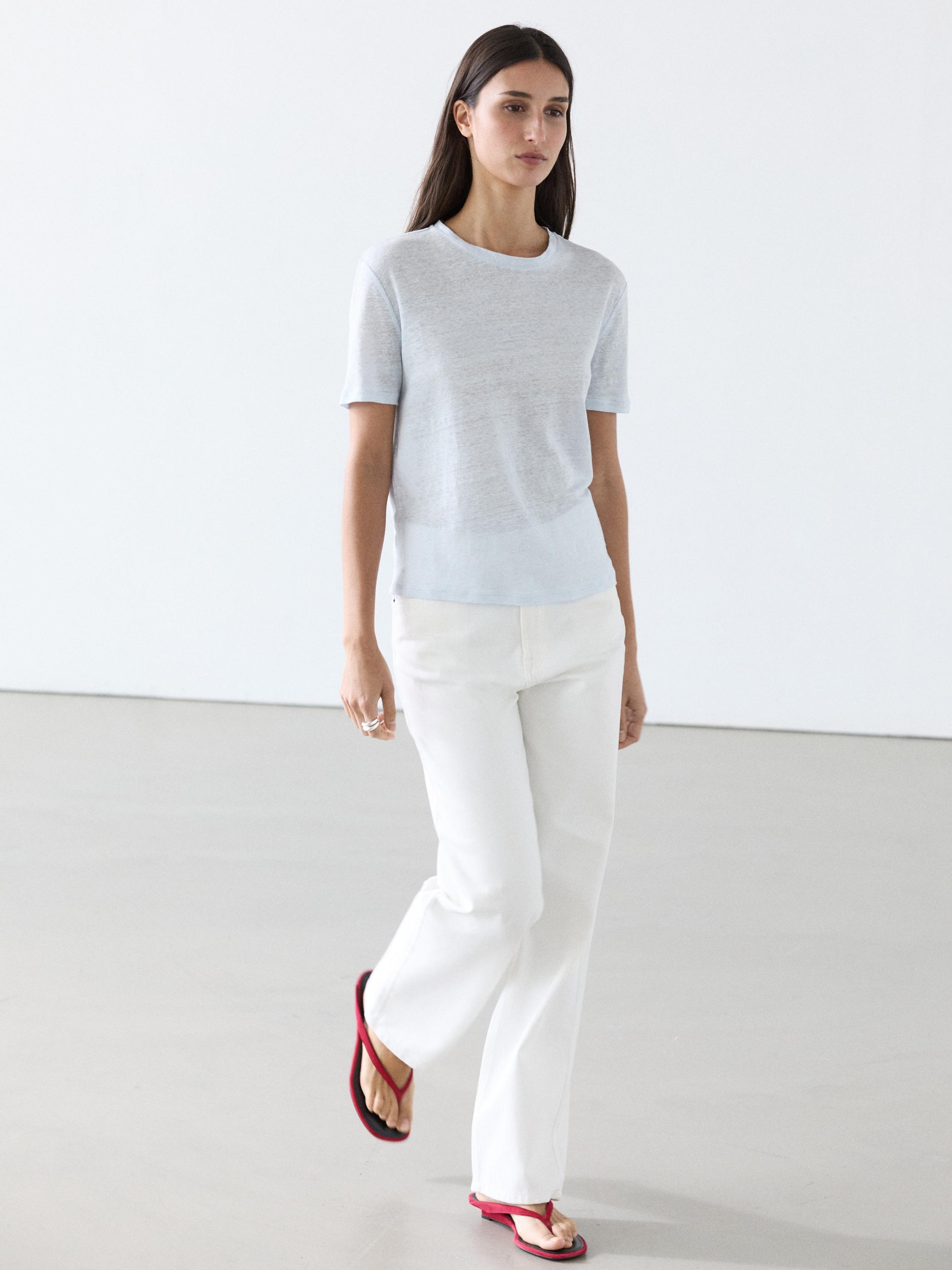 100% linen short sleeve T-shirt