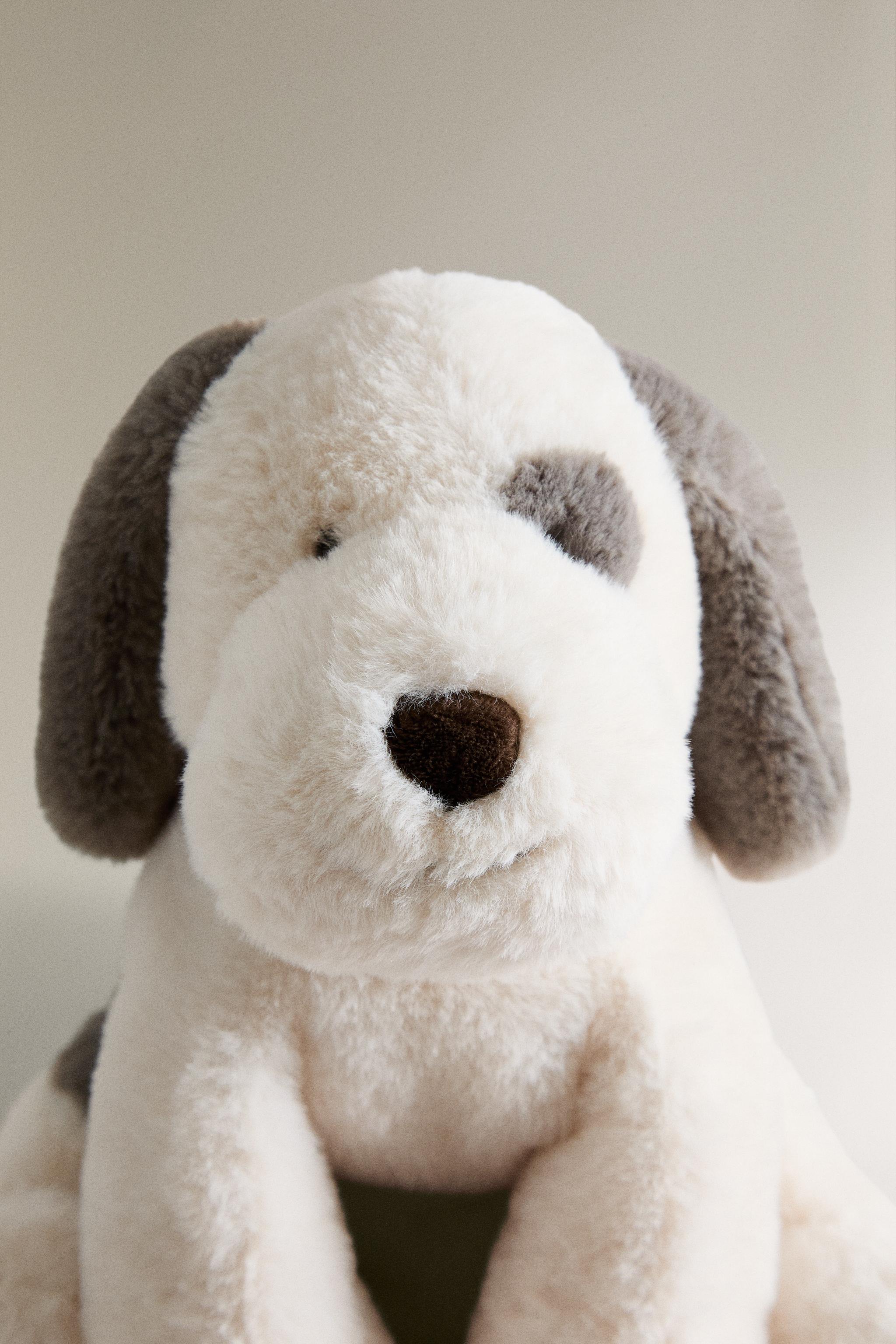 SMALL KIDS' DOG PLUSH TOY — Ecru (alternate view)