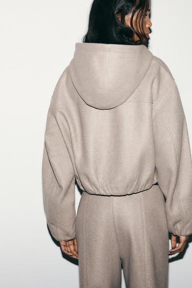 BLOUSON SOFT À CAPUCHE - Marron / Taupe de Zara - Image 3